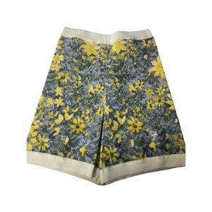 VINTAGE NYLON LYCRA SPANDEX blue yellow flower Girdle Underwear SIZE M